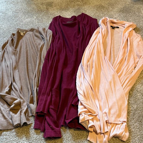 Old Navy Sweaters - Bundle of Cardigan Sweater Trio in Blush Pink, Burgundy, and Taupe EUC
